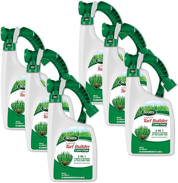 Scotts Liquid Turf Builder Lawn Food, Lawn Fertilizer, 32 fl. oz. (6-Pack)