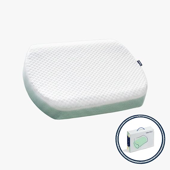 Vesta MintZen Silicone Foam Pillow, Wave Shape for Shoulder & Neck Support, Ideal for Back, Stomach, and Combo Sleepers, Washable Cooling Cover, Medium Profile (3-3.5" Height)