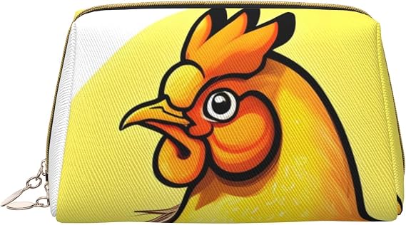 Bird'S Nest Golden Chicken Portable Cosmetic Bag, Travel Cosmetic Bag, Unisex, Zipper Closure, Suitable For Daily Use