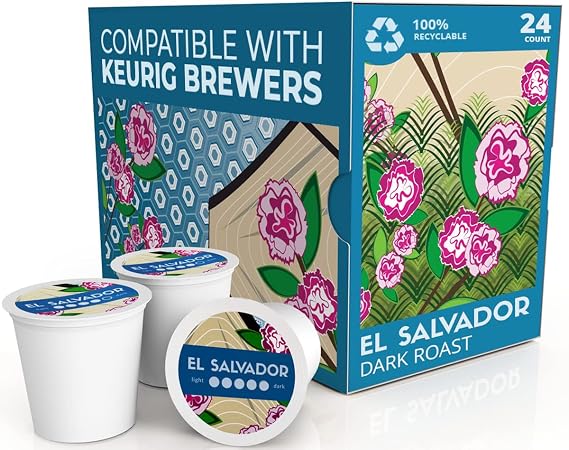 Atlas Coffee Club Keurig-Compatible Pods, Dark Roast, El Salvador, 24 Ct