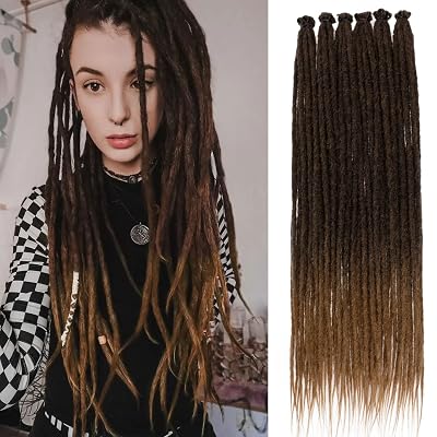 ZRQ 30 Strands Dreadlocks Extensions 24 Ombre Dreadlocks Crochet Dreads Dreadlock Extensions Boho Style Synthetic Crochet Braided Hair T27#