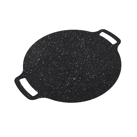Korean Grill Pan, Maifan Stone Anti Sticky High Temperature Grill Plate Korean Frying Pan Kbbq Grill With Korean Grill Pan for Outdoor Camping (28cm)