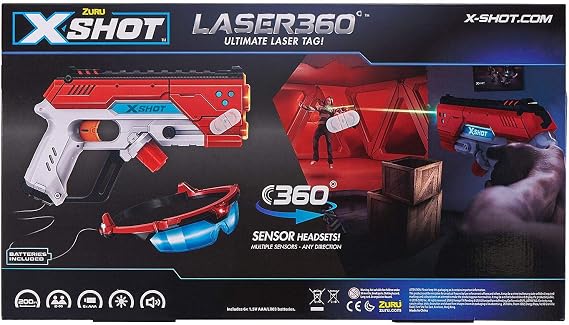 XSHOT Laser360 Double Laser Blaster Pack (2 Laser Blasters, 2 Goggles) by ZURU
