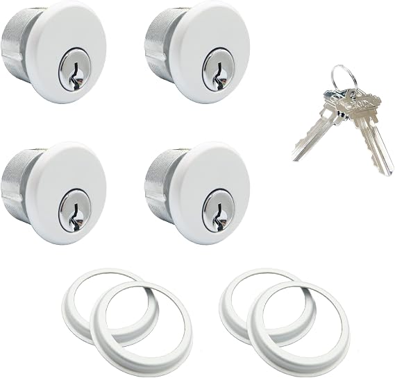 elox Storefront Zinc Mortise Keyed Cylinders for Adams Rite Commercial Storefront Door Lock 4pcs KA Packed in Aluminum Finish (KA2)
