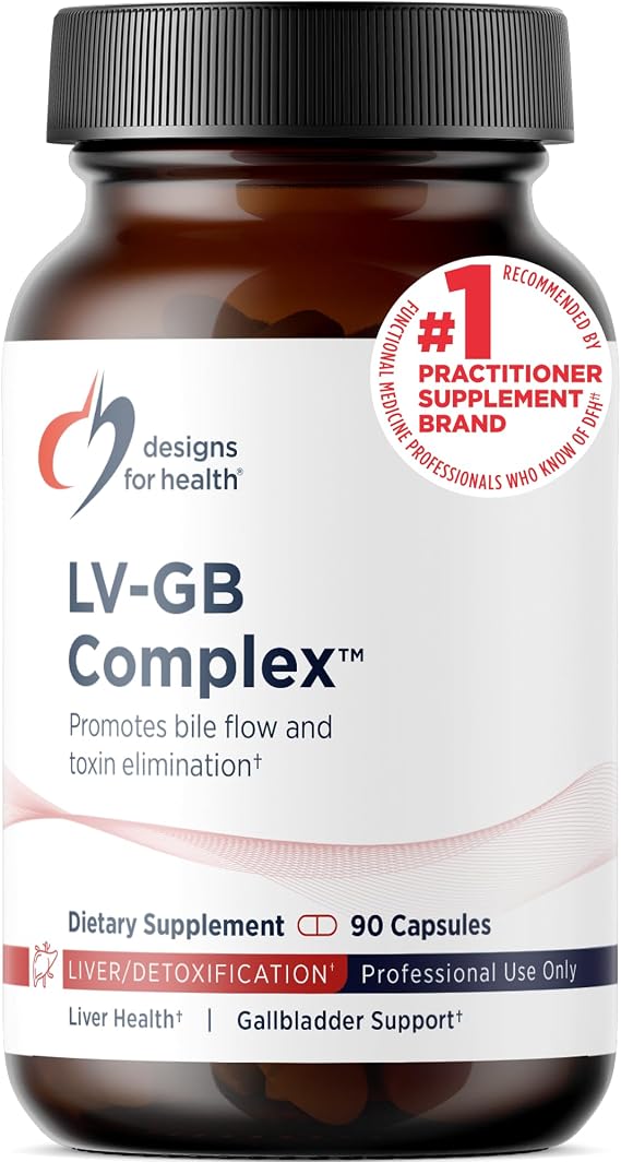 Designs for Health LV-GB Complex, Liver Support, 90 Capsules | Detox Supplement for Gallbladder Support with Milk Thistle, Artichoke, Vitamins + Ox Bile, Supports Toxin Elimination