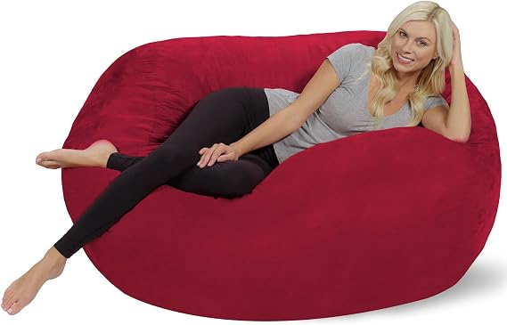Chill Sack Bean Bag Chair Cover, 5-Feet, Microsuede - Cinnabar