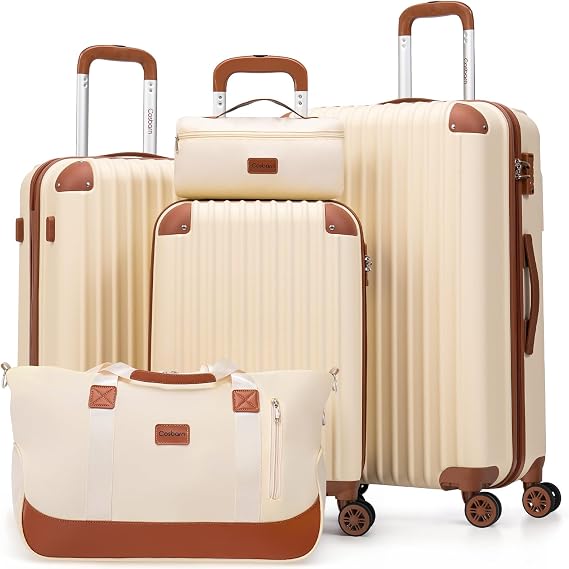 Cosbarn Luggage Sets, Lightweight Durable Hardshell, 5 piece Suitcase Sets