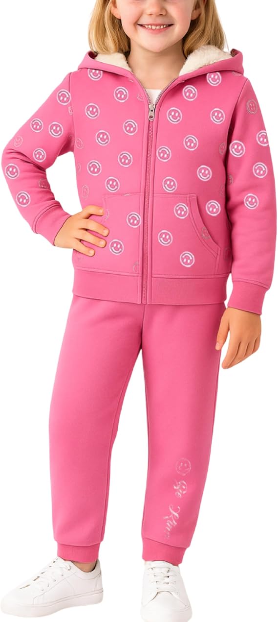 Real Love Girls 2 Piece Zip Hoodie with Sherpa Hood and Jogger Set (7-12)
