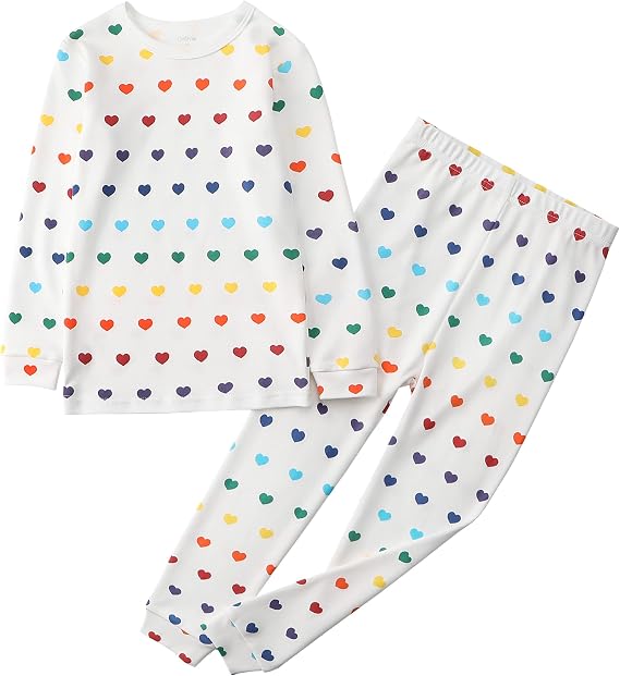 Owlivia Toddler Pajama Set 12M-8Y, Organic Cotton 2-Piece Long Sleeve PJs | Baby loungewear for boys & girls; snug-fit sleepwear, pullover top, elastic-waist pants, easy dressing, bedtime & gifting