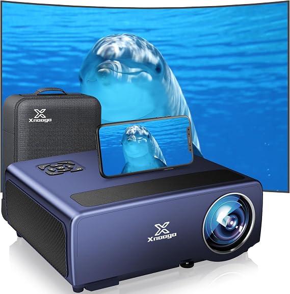 [ 1850 ANSI Auto Focus ] Outdoor Projector 4K with WiFi 6 and Bluetooth 5.2, XNoogo Native 1080P Outdoor Projector, Auto 6D Keystone,50% Zoom,ARC, Home Theater Movie Projector for TV Stick/Phone