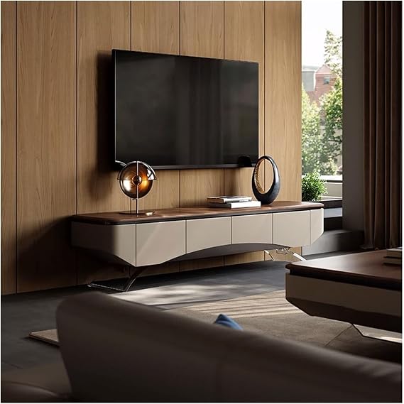 tv Units for Living Room Modern TV Stand with Leg, Wood Entertainment Center Media Console, Household TV Shelf Media Console Cabinet for Storage Floating TV Stand Cabinet