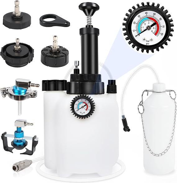 3L Manual One Person Brake Bleeder Kit Adapters Extractor Bottle