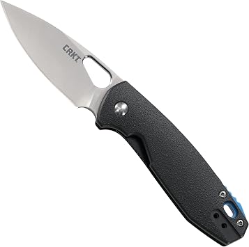 CRKT Piet EDC Folding Pocket Knife Urban Everyday Carry, Drop Point Blade with Satin Finish, Thumb Hole, Liner Lock, Glass Reinforced Fiber Handle 5390
