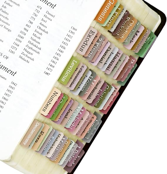 Bible tabs are Excellent for Bible Study. with 75 Waterproof Film Book tabs Suitable for Both Women and Men, They Offer Accurate Marking, Acting as Great Guides During Study. (Boho)