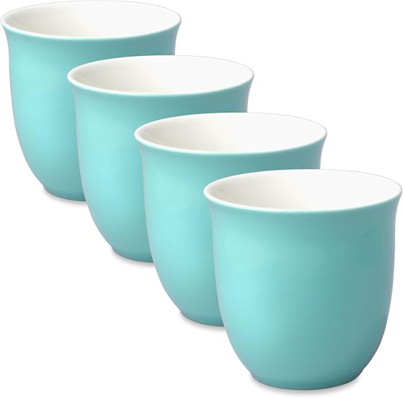 FORLIFE Japanese Teacup (Set of 4), 6.5 oz., Turquoise