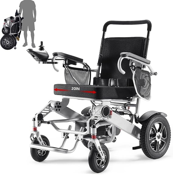 Electric Wheelchair for Adults, 30+ Miles Range, Foldable, Airline Approved