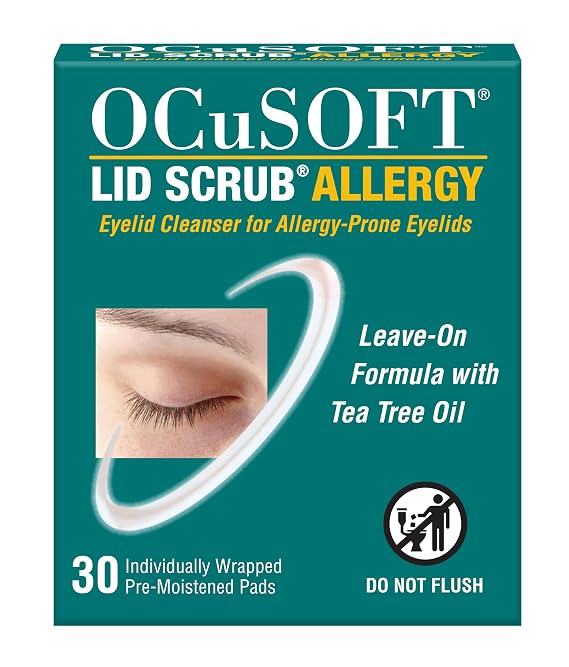 OCuSOFT Lid Scrub Allergy Eyelid Cleanser 30 Pre-Moistened Pads