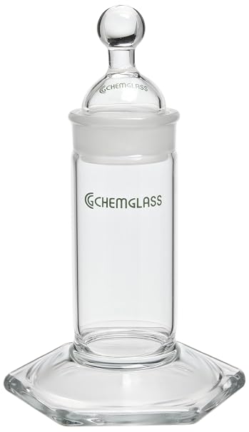 Chemglass CG-1181-01 Cylindrical TLC Developing Complete Chamber with 34/15 Joint for 1" x 3" Plate Size