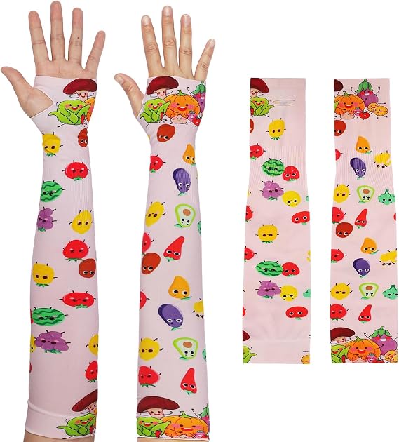Gardening Arm Sleeves for Women, Breathable Sun Protection Cooling Sleeves with Thumb Holes, Thorn Proof & Anti-Slip