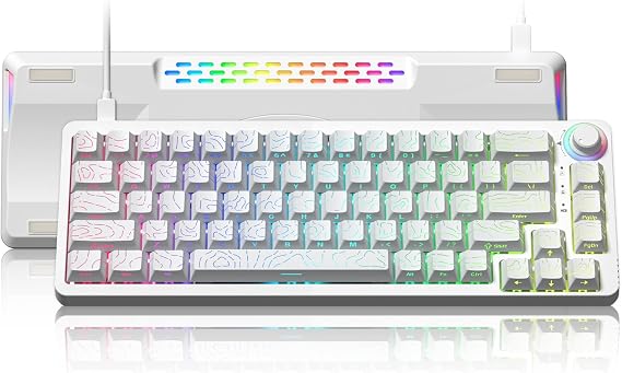 Womier M68HE PRO 60% Percent Keyboard Rapid Trigger Gaming Keyboard RGB | Hall Effect Topographic Keyboard,Wired Custom 8000 Hz Mechanical Keyboard with Magnetic Switch,PBT Keycap for Mac/Win,White