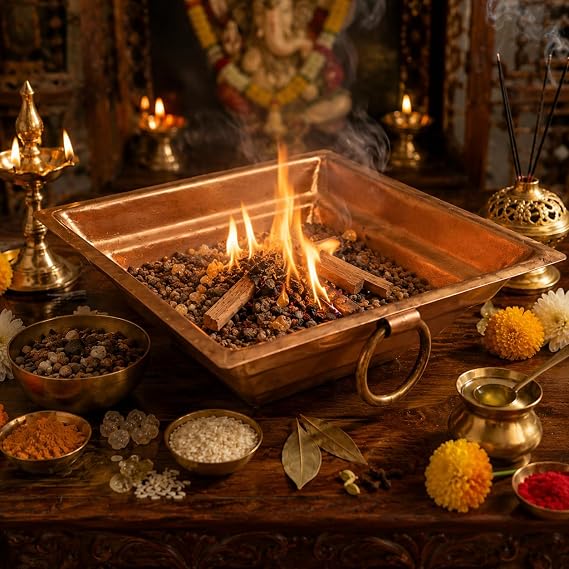 ibaexports Special Authentic Traditional Indian Style Copper Hawan Kund Agnihotra Ideal Pooja Accessory Ritual Part