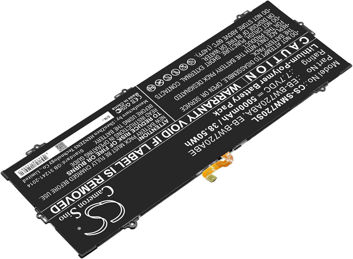 Battery Replacement for Samsung AA-PBMN2H0, AA-PBMN2HO, EB-BW720ABA, EB-BW720ABE, GH43-04693A Galaxy Book 2017 12.0 4G, Galaxy TabPro S2, SM-W720