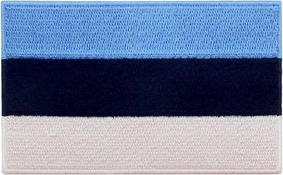 EmbTao Estonia Flag Patch Embroidered National Morale Applique Iron On Sew On Estonian Emblem