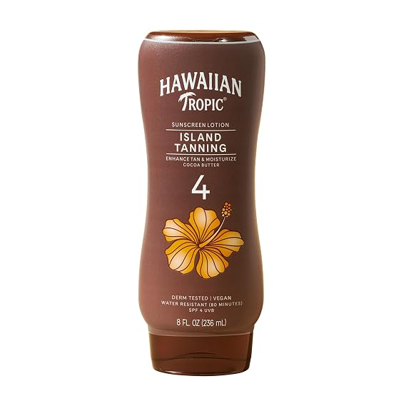Hawaiian Tropic Sunscreen Protective Dark Tannning Sun Care Sunscreen Lotion - SPF 4, 8 Ounce