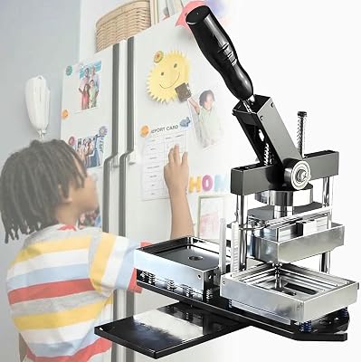 Machine for Rectangular Magnets for Refrigerator, Kit to Create Badges, Make Machine for Refrigerator, Press, Paper Cutter, 100 Materials, 80  53mm