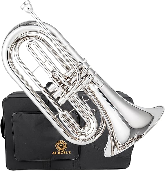 JMB-170N Bb Marching Baritone Nickel Horn for Students | JMB-170N Bb nickel-plated brass marching baritone offers rich sound & durable build for high school beginners