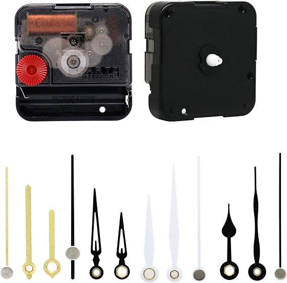 Youngtown 12888 Snap in No Thread Quartz Clock Movement Replacement D Hands | Silent Snap In No Thread Quartz Clock Mechanism Battery Operated for Wall Clock Repair DIY Craft 8mm Shaft Fits Thin Panels