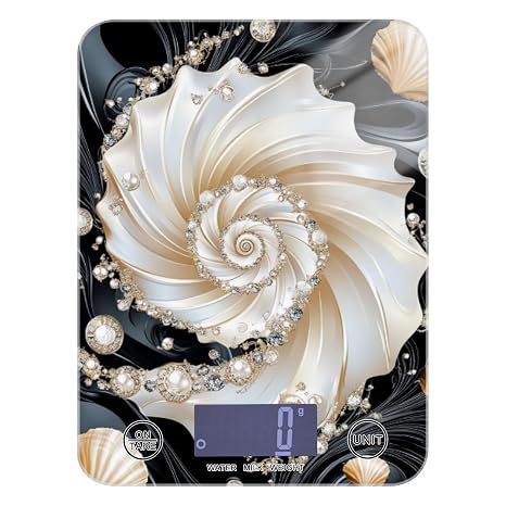Jewelry Seashell Portable Diet Scales Digital Weight for Food 11lb/0.18oz, 5kg/5g Scale Grams and Ounces with 4 Unit for Cooking Keto Cooking pesa Digital para alimentos