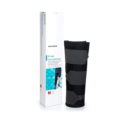 McKesson Knee Immobilizer Brace for Women and Men Adjustable Leg Straightener, One Size Fits Most, 12", 1 Count