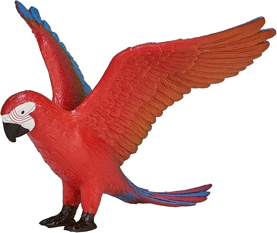 MOJO - Parrot Red Macaw | Hand-Painted Toy Figure | Wildlife Collection | True to Life & Highly Detailed | Designed in UK