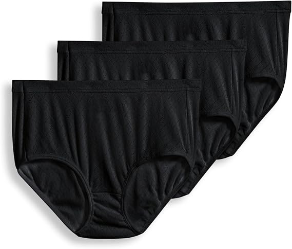 Jockey Women's Underwear Elance Breathe Brief - 3 Pack, Black, 8