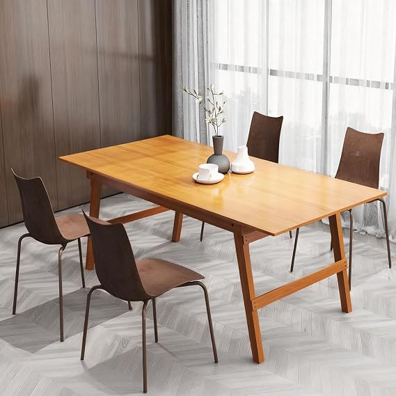 83" x 40" Rustic Solid Wooden Folding Dining Table, Rectangular Antique Farmhouse Style Extendable Dining & Event Table - Seats Up 6 to 8 Adults