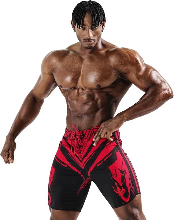 FIED Mens Physique Board Shorts 15.5 Competition Fit Stretch Stage Bodybuilding Trunks