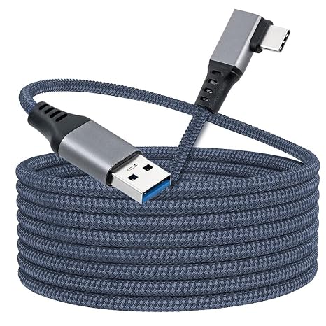 Coverzone Oculus Quest ile Uyumlu Link Kablosu 6mt, 5gbps USB Hızlı Veri Aktarımı, Hızlı Şarj Usb-C, Quest 2 Uyumlu (USB to Type-C)