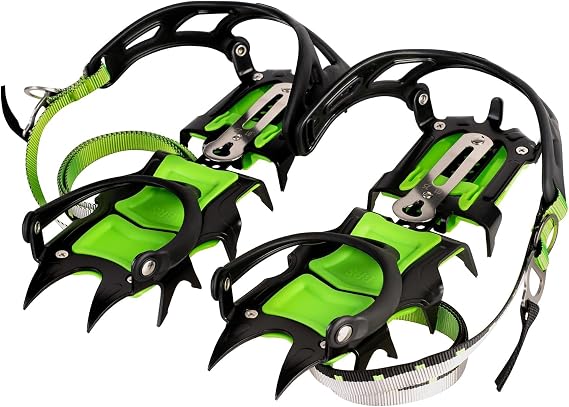 14-Tooth Ice Crampons - Adjustable Ice Cleats for Shoes & Boots Microspikes for Hiking, Snow & Ice | Cold-Resistant Crampons for