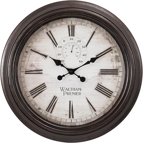 Monarch Specialties I 9040 Clocks, 20" Round, Wall Clock, Brown, Transitional