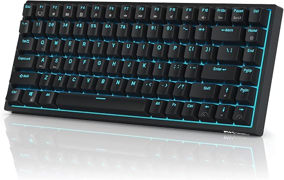 RK ROYAL KLUDGE RK84 Wireless 75% Hot Swappable Mechanical Keyboard Gaming | 84 Keys Tenkeyless Wireless Keyboard with Programmable Software & Detachable Frame, Tri-Mode BT/2.4GHz/USB-C, Blue Backlit