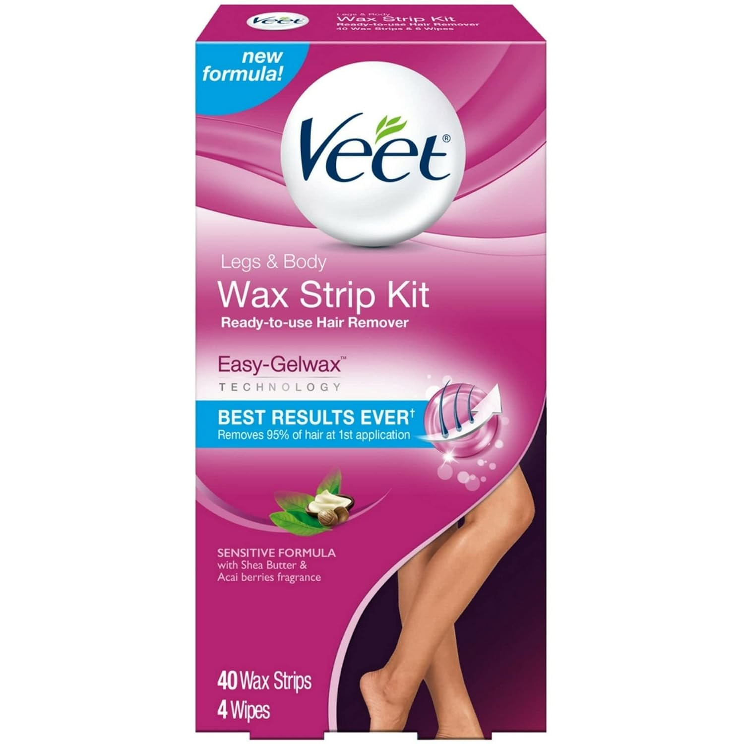 Veet Ready To Use Wax Strip Kit 40s Legs And Body by Veet