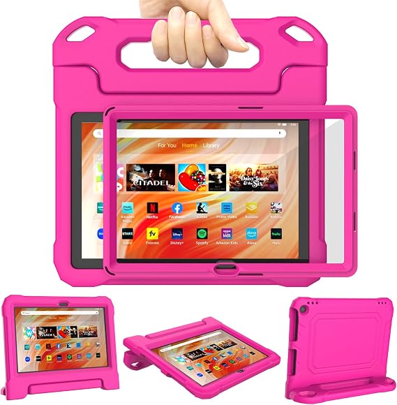 DJ&RPPQ Kids Case for 10inch Tablet,(Compatible 13th/11th Genereation),Case for iPad (A16) 11th Generation 11 Inch 2025 for iPad Shockproof Kid-Proof Cover with Protector Handle Stand Pink