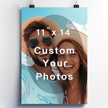 Custom Posters Print, Upload Your Images/Photos - Personalized Pictures Customized Photo (11L x 14W)
