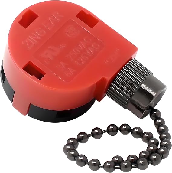 ZE-268S1 ZH 3 Speed 4 Wire Pull Chain Ceiling Fan Replacement Switch Repair Kit 3 Way 4 Position Rotary Motor Controller 3A 250VAC 6A 125VAC for Ceiling Fans, Floor Fans, Appliances - Black Nickel