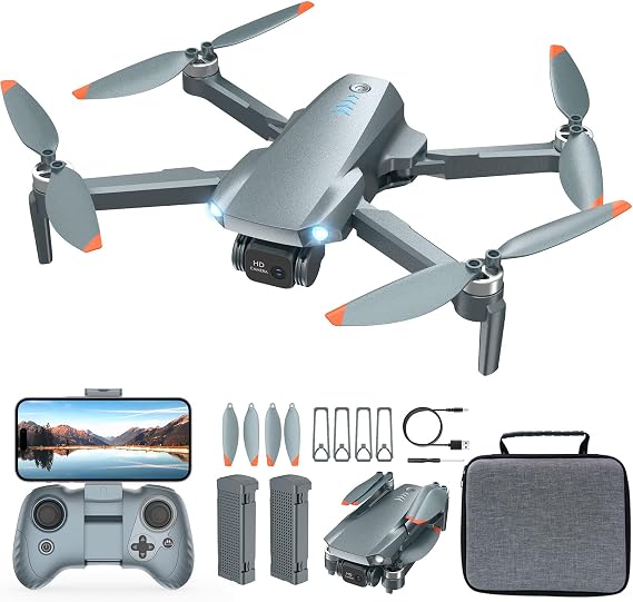 1080P HD FPV Camera Drone - Foldable RC Quadcopter with Real-time FPV Transmission, Headless Mode, 2 Batteries for 30 Mins Flight, Voice Control, Gesture Selfie, FPV Camera Drone for Beginners/Kids/Adults, Beginner Friendly, Portable Travel Case