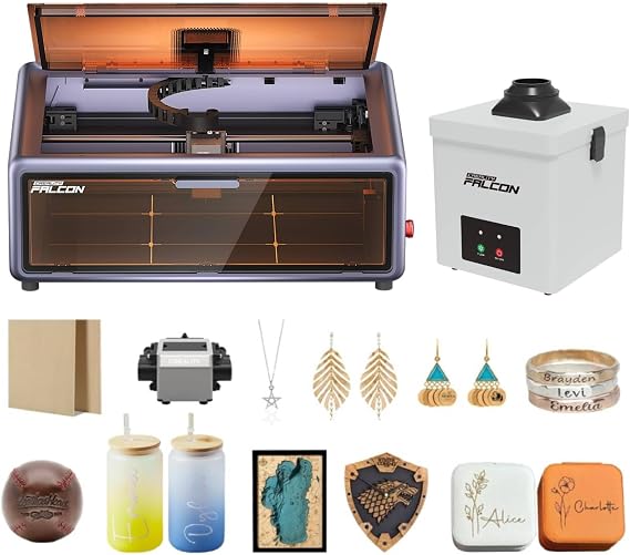 Creality Falcon A1 10W Laser Engraver Bundle with Desktop Smoke Purifier