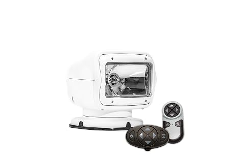 Golight | GT Series Model 2007GT Halogen Spotlight, Permanent Mount, Dual Wireless Remotes, White