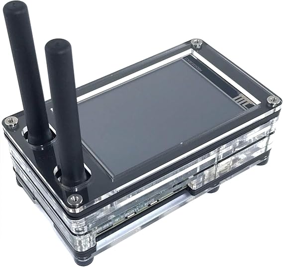 DRPi-3.5NSX Nextion Screen Case Raspberry Pi4/Pi3 B+, Duplex MMDVM v1.0, and Enhanced 3.5" Nextion Screen (Included) ~ Black Ice (Black)