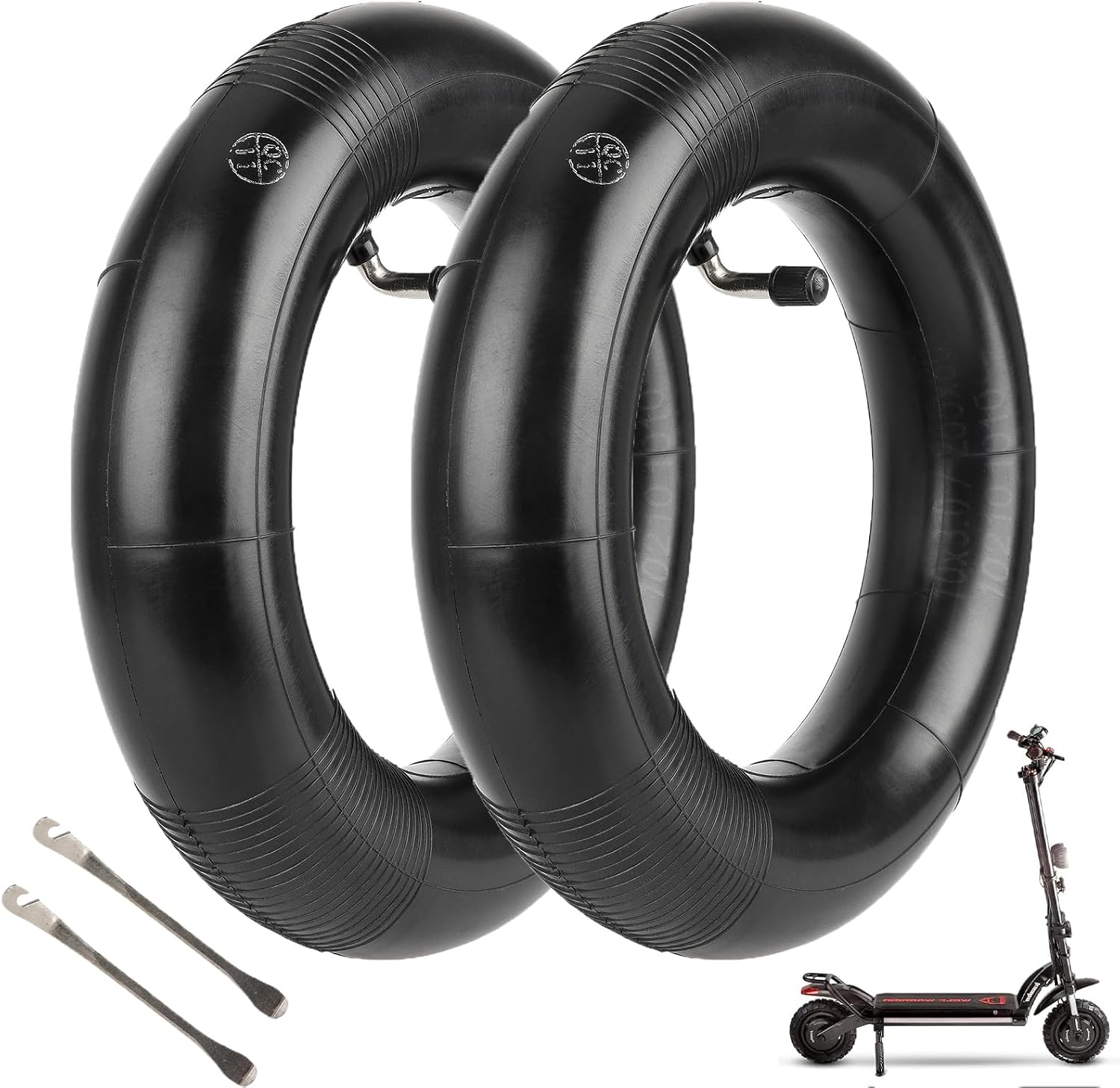 MIMIRACLE 10x3 Replacement Inner Tubes with 90-Degree Valve Stem for Scooters - Compatible with 255x80, 9065-6.5, 8065-6.5 Tires - 2 Pack